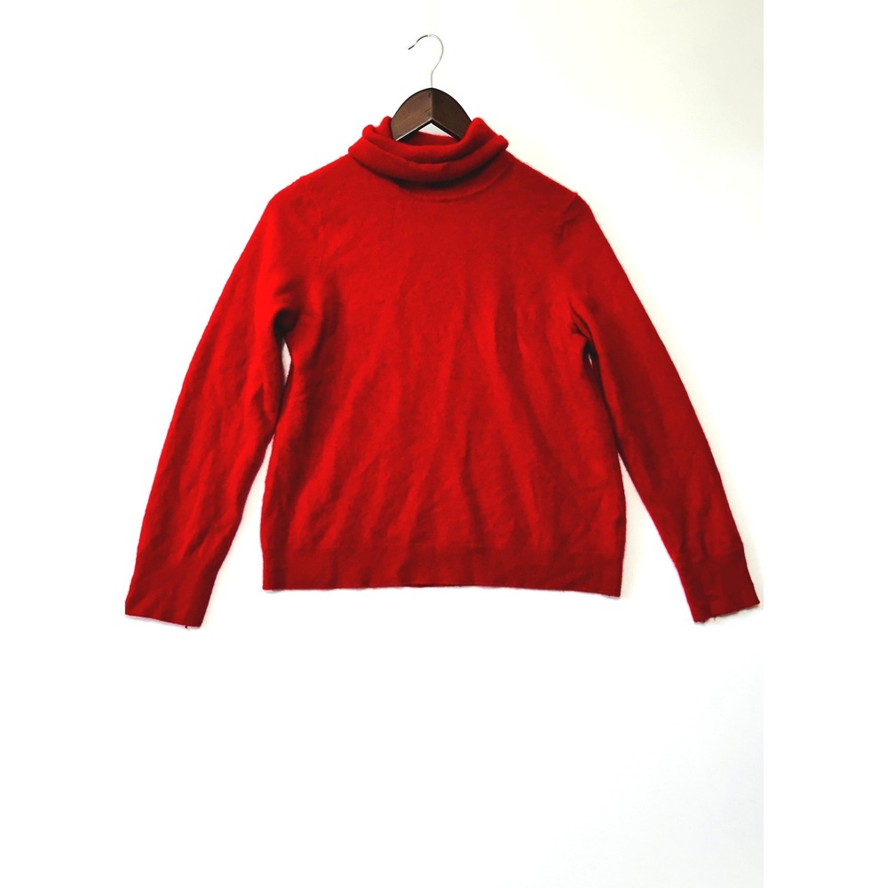 Talbots Womens Pure Cashmere Turtleneck Sweater Red Size XLP Long‎ Sleeve Soft